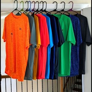 11 Men's UA workout, wicking shirt lot large